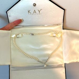 Pearl and diamond necklace